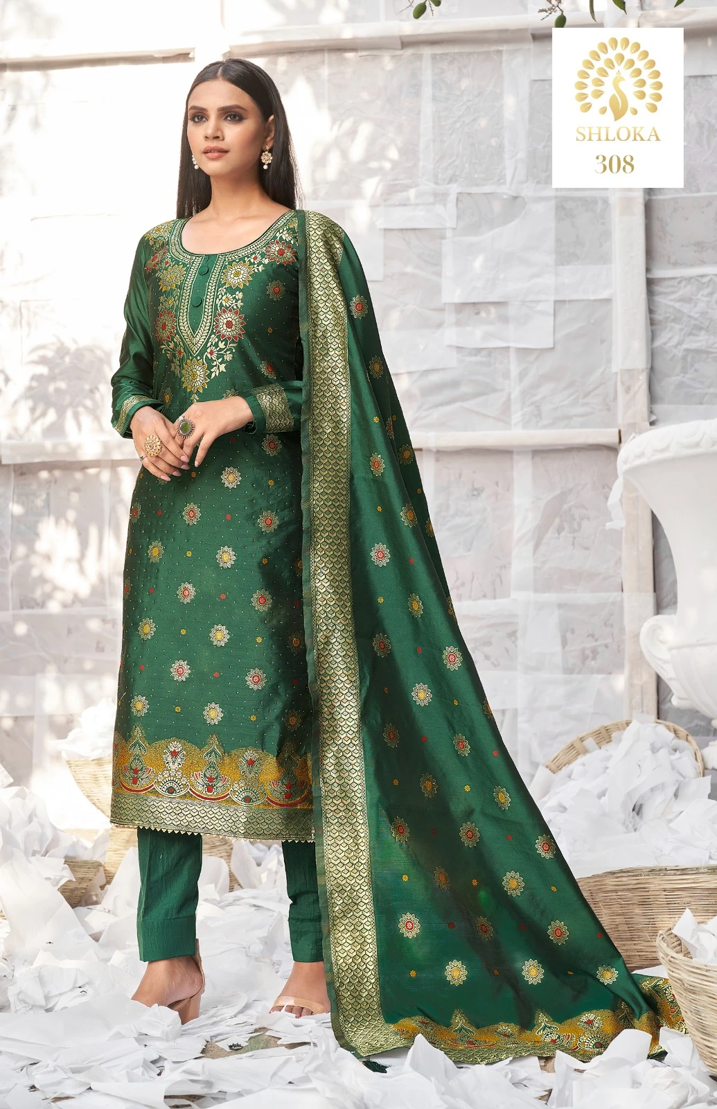 Pc Banarasi Vol 2 Banarasi Silk Wholesale Fancy Silk Salwar Suit Catalog — Wholesale Salwar Suits, MPA wholesale from Surat — view 4